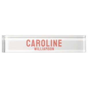 Simple Modern bold retro pink and orange Nameplate