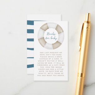 Simple Modern Books For Baby Nautical Baby Shower Enclosure Card