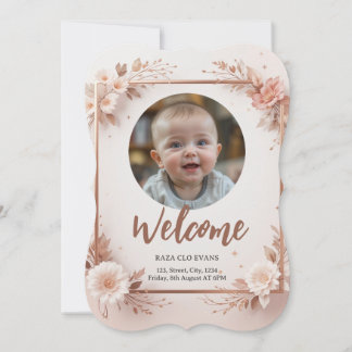 Simple Modern  Boy or Girl Photo Birth Announcemen