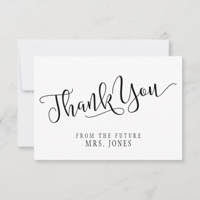 Simple&Modern. Bridal Shower Flat Thank You Card (Front)