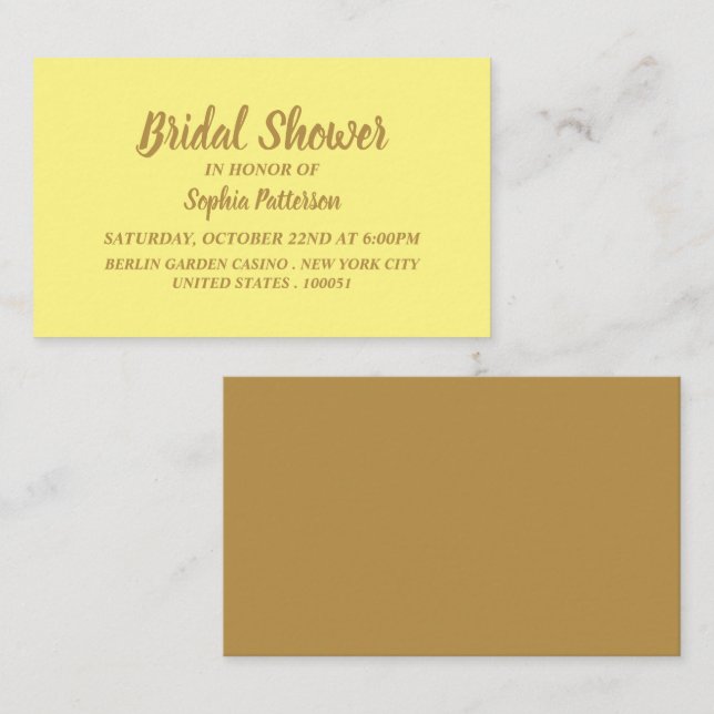 Simple & Modern, Bridal Shower Ticket Invitation (Front/Back)