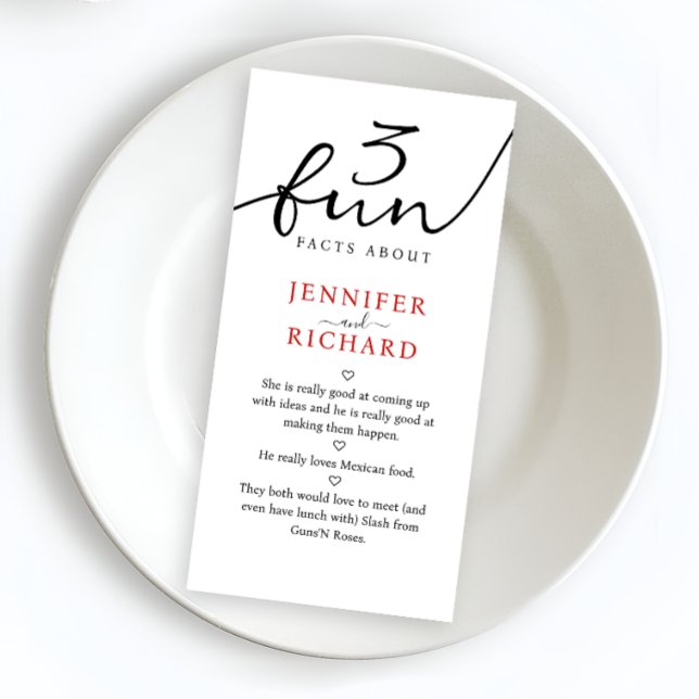 Simple Modern Bride And Groom Fun Facts  Napkin (Creator Uploaded)