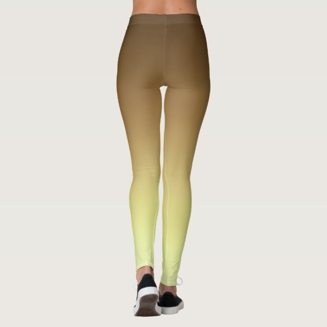 Simple Modern Brown Gold colour Gradient  Leggings (Back)