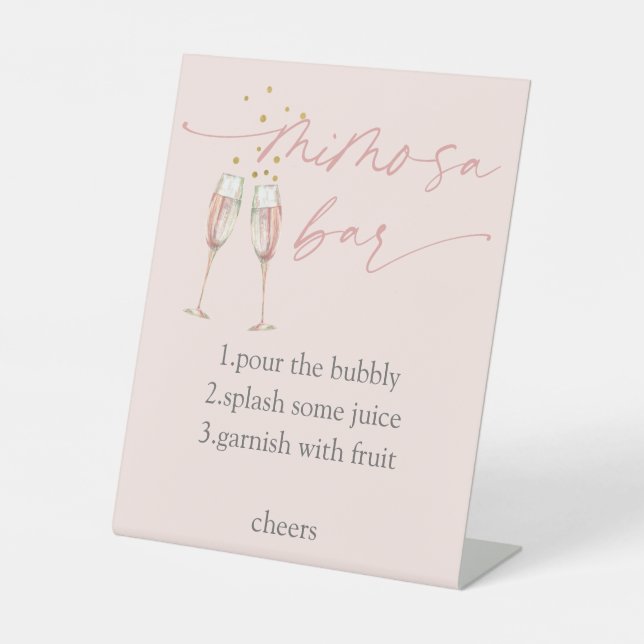 Simple modern Brunch and bubbly mimosa bar sign (Front)