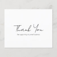 Simple Modern Budget Business Thank You Card