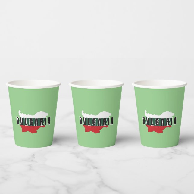 Simple Modern Bulgaria Art Letter Flag Souvenir  Paper Cups (Multi)