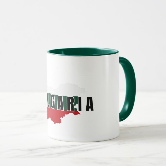 Simple Modern Bulgaria map Letter Flag Souvenir  Mug (Front Right)