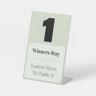 Simple Modern Bunco Table One Card Set  Pedestal Sign
