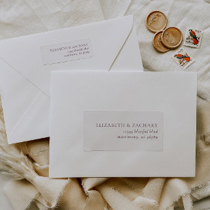 Simple Modern Burgundy Wedding Return Address Label