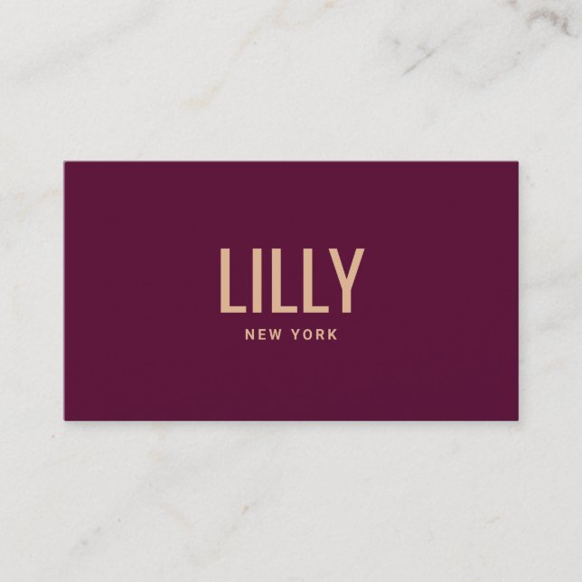 Simple Modern Burgundy Wine Beauty Business Card (Front)