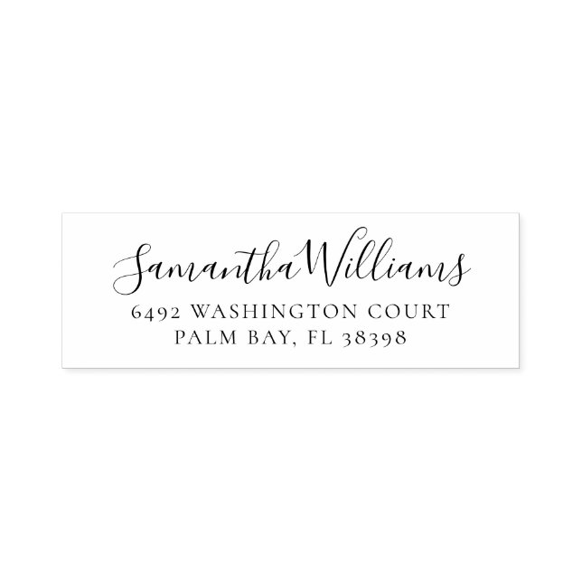 Simple Modern Business Address Self-inking Stamp (Design)