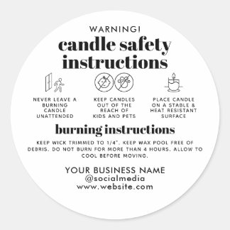 Simple Modern Business Candle Care Safety Label