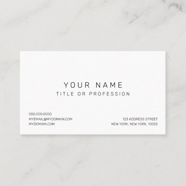 American, 89 mm x 51 mm Business Card (Front)