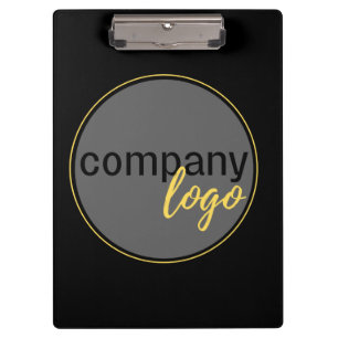 SIMPLE MODERN BUSINESS COMPANY LOGO BRANDING BLACK CLIPBOARD