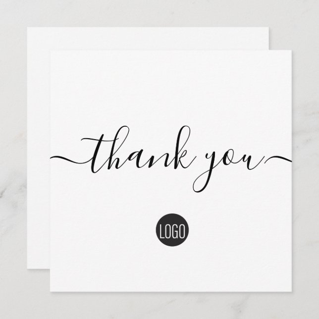 Simple modern business custom logo thank you card (Front/Back)