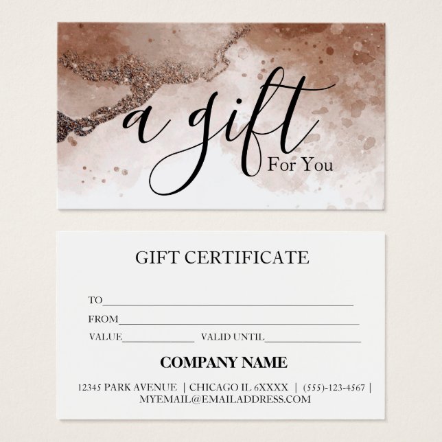 Simple & Modern Business Gift Certificate (Front & Back)