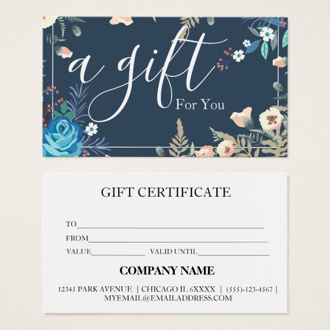 Simple & Modern Business Gift Certificate (Front & Back)