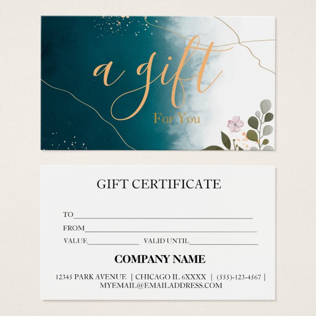 Simple & Modern Business Gift Certificate (Front & Back)