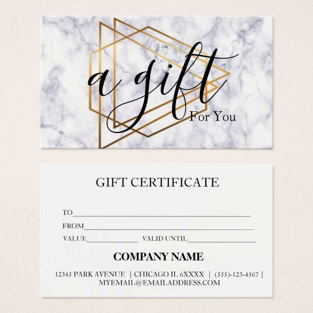 Simple & Modern Business Gift Certificate (Front & Back)