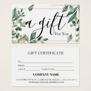 Simple & Modern Business Gift Certificate