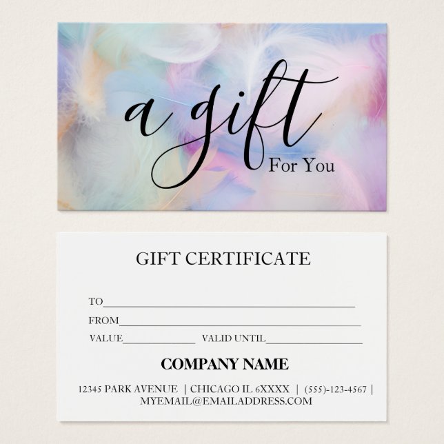 Simple & Modern Business Gift Certificate (Front & Back)
