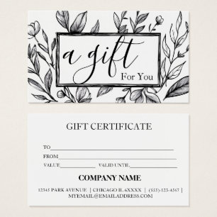 Simple & Modern Business Gift Certificate