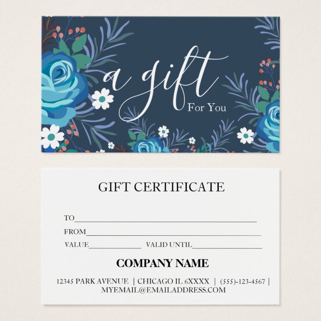 Simple & Modern Business Gift Certificate (Front & Back)