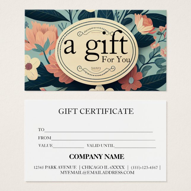 Simple & Modern Business Gift Certificate (Front & Back)
