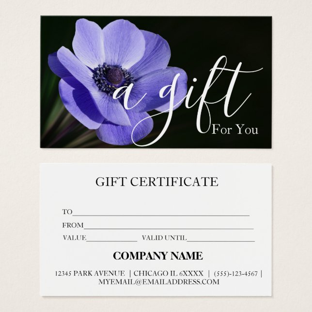 Simple & Modern Business Gift Certificate (Front & Back)