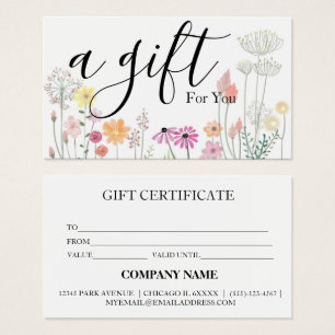 Simple & Modern Business Gift Certificate