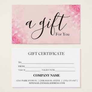 Simple & Modern Business Gift Certificate