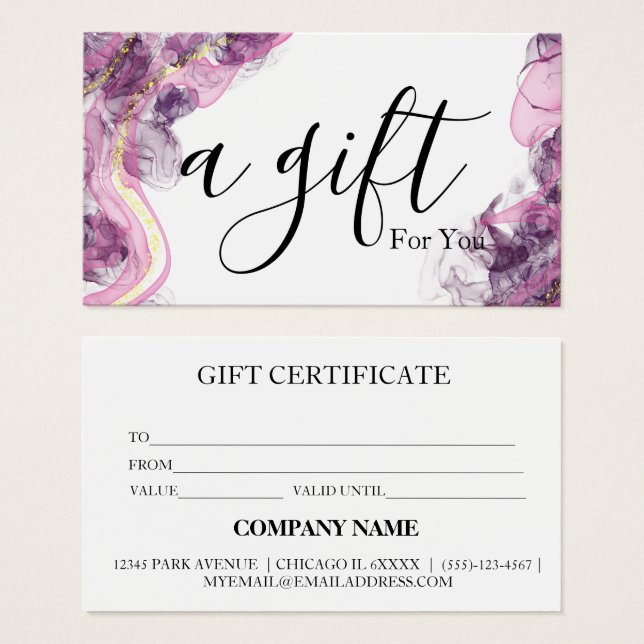 Simple & Modern Business Gift Certificate (Front & Back)