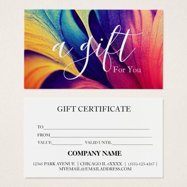 Simple & Modern Business Gift Certificate (Front & Back)