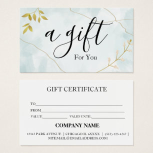 Simple & Modern Business Gift Certificate