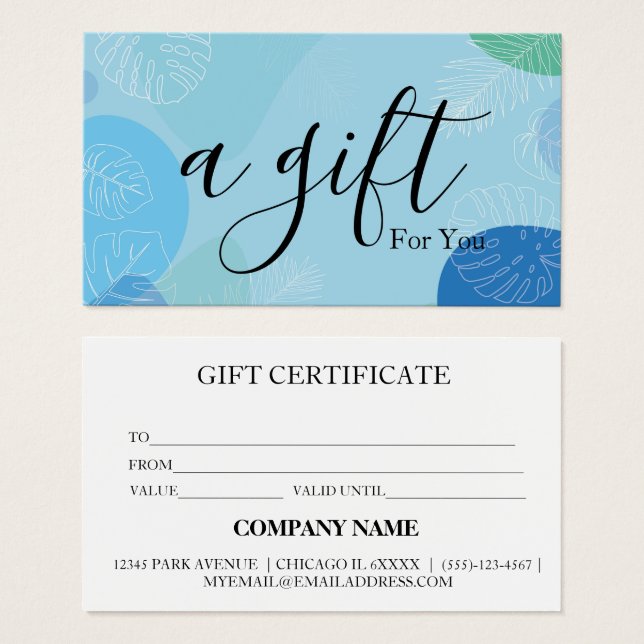 Simple & Modern Business Gift Certificate (Front & Back)