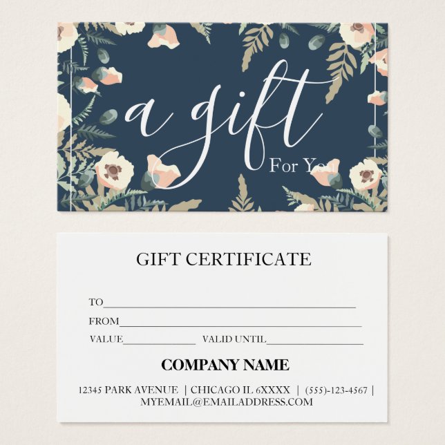 Simple & Modern Business Gift Certificate (Front & Back)