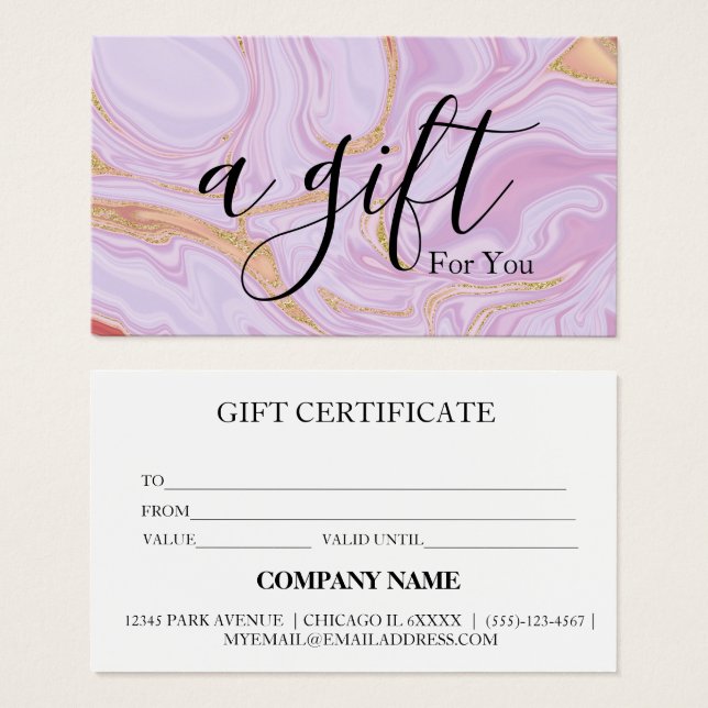 Simple & Modern Business Gift Certificate (Front & Back)