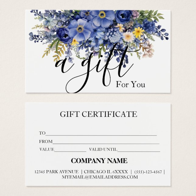 Simple & Modern Business Gift Certificate (Front & Back)