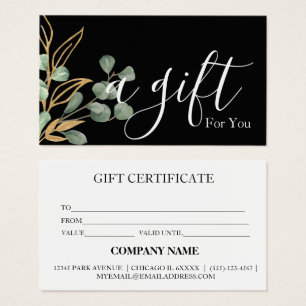 Simple & Modern Business Gift Certificate
