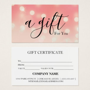 Simple & Modern Business Gift Certificate