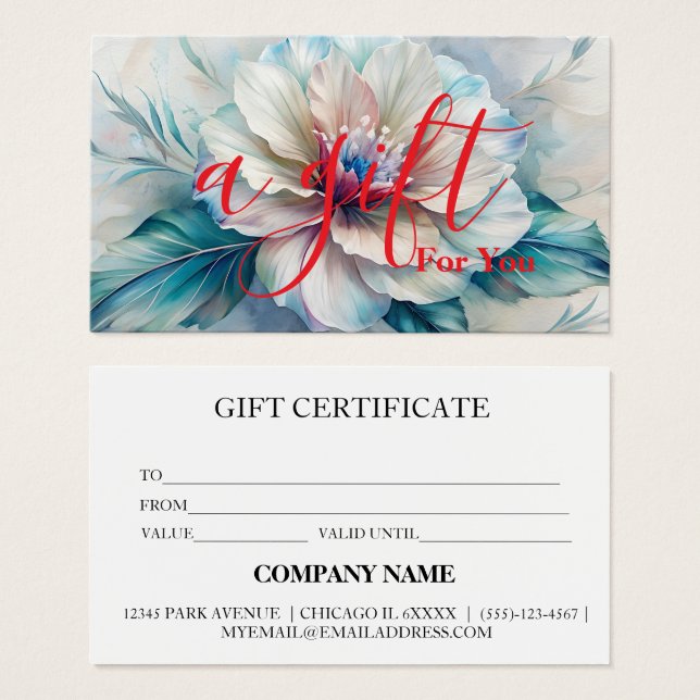 Simple & Modern Business Gift Certificate (Front & Back)