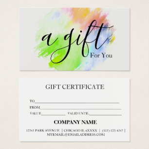Simple & Modern Business Gift Certificate