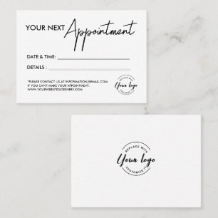 Simple modern Business logo Custom Appointment Card