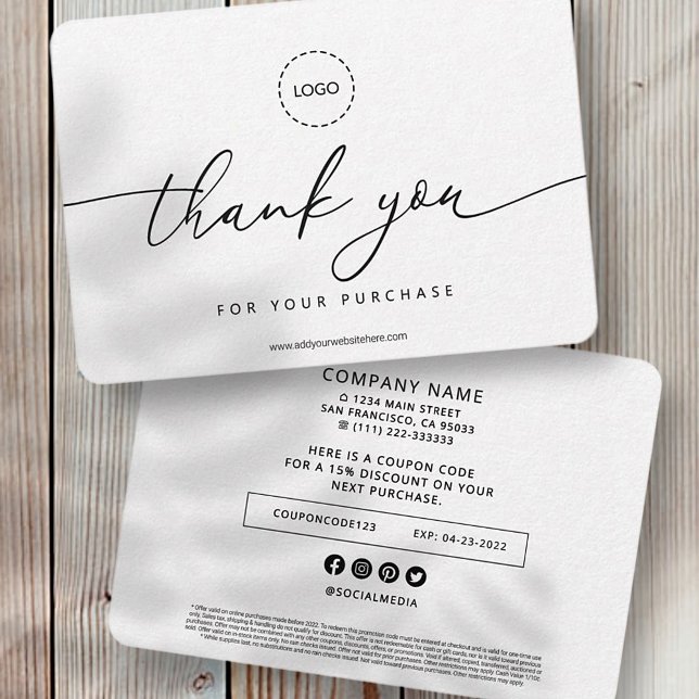 Simple Modern Business Promo Coupon Ad Campaign Thank You Card (Creator Uploaded)