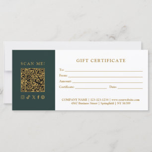 Simple Modern Business QR Code Gift Certificate
