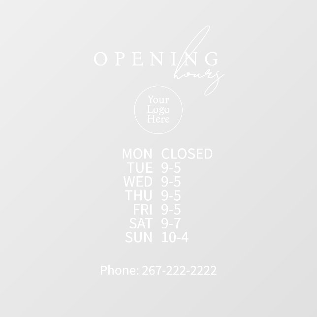 Simple Modern Business Window Cling (Sheet)