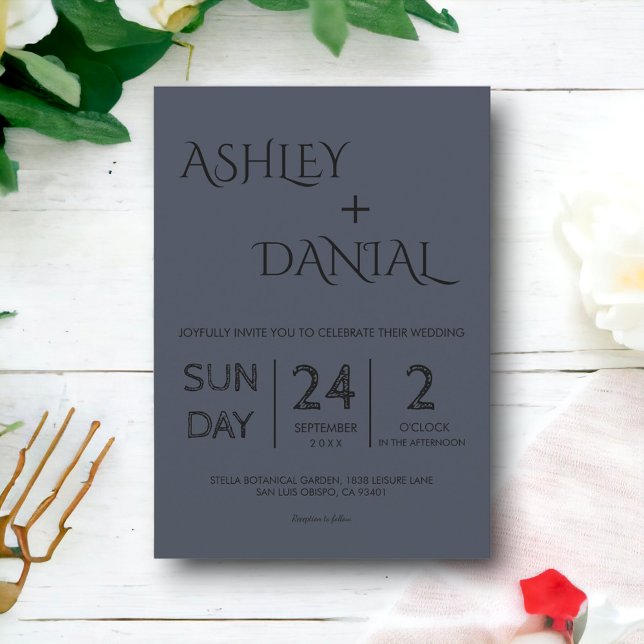 Simple Modern Calligraphy Classy Elegant Wedding Invitation (Creator Uploaded)