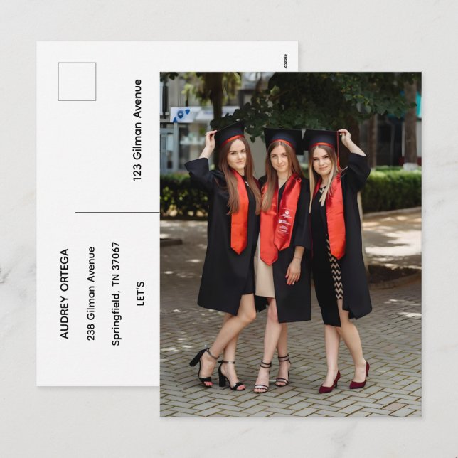Simple Modern Calligraphy Graduation Invitation (Front/Back)