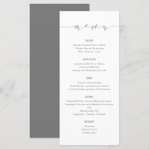 Simple Modern Calligraphy Grey Menu