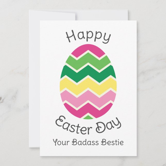 simple Modern Calligraphy Happy Easter to friends  Holiday Card (Front)